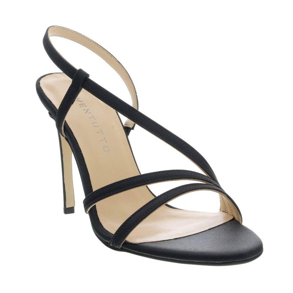 Ventutto Black Classic Strappy High Heel Sandal